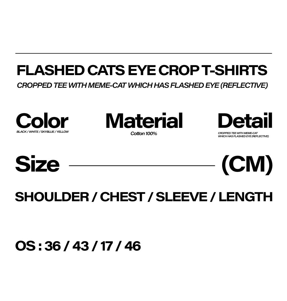 AEAE -  FLASHED CATS EYE CROP T-SHIRTS [BLACK]