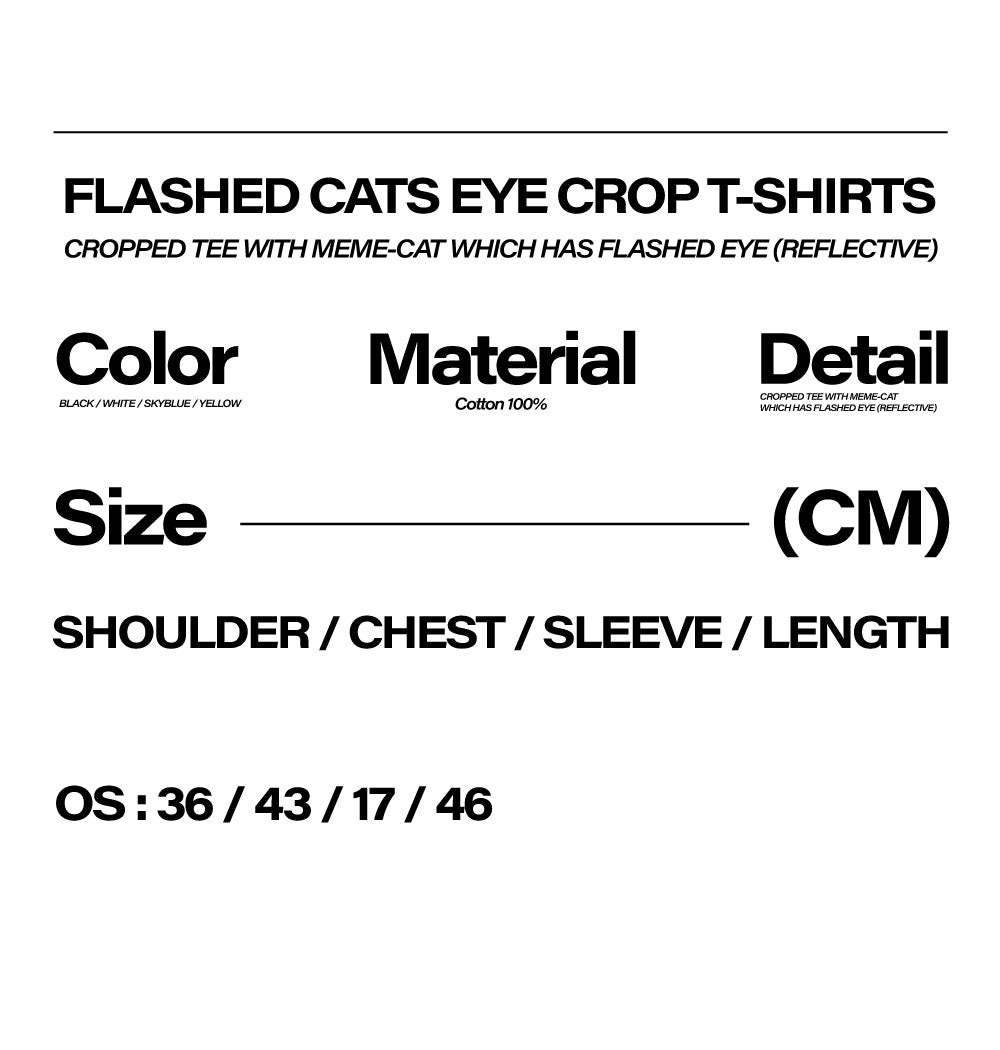 AEAE -  FLASHED CATS EYE CROP T-SHIRTS [YELLOW]