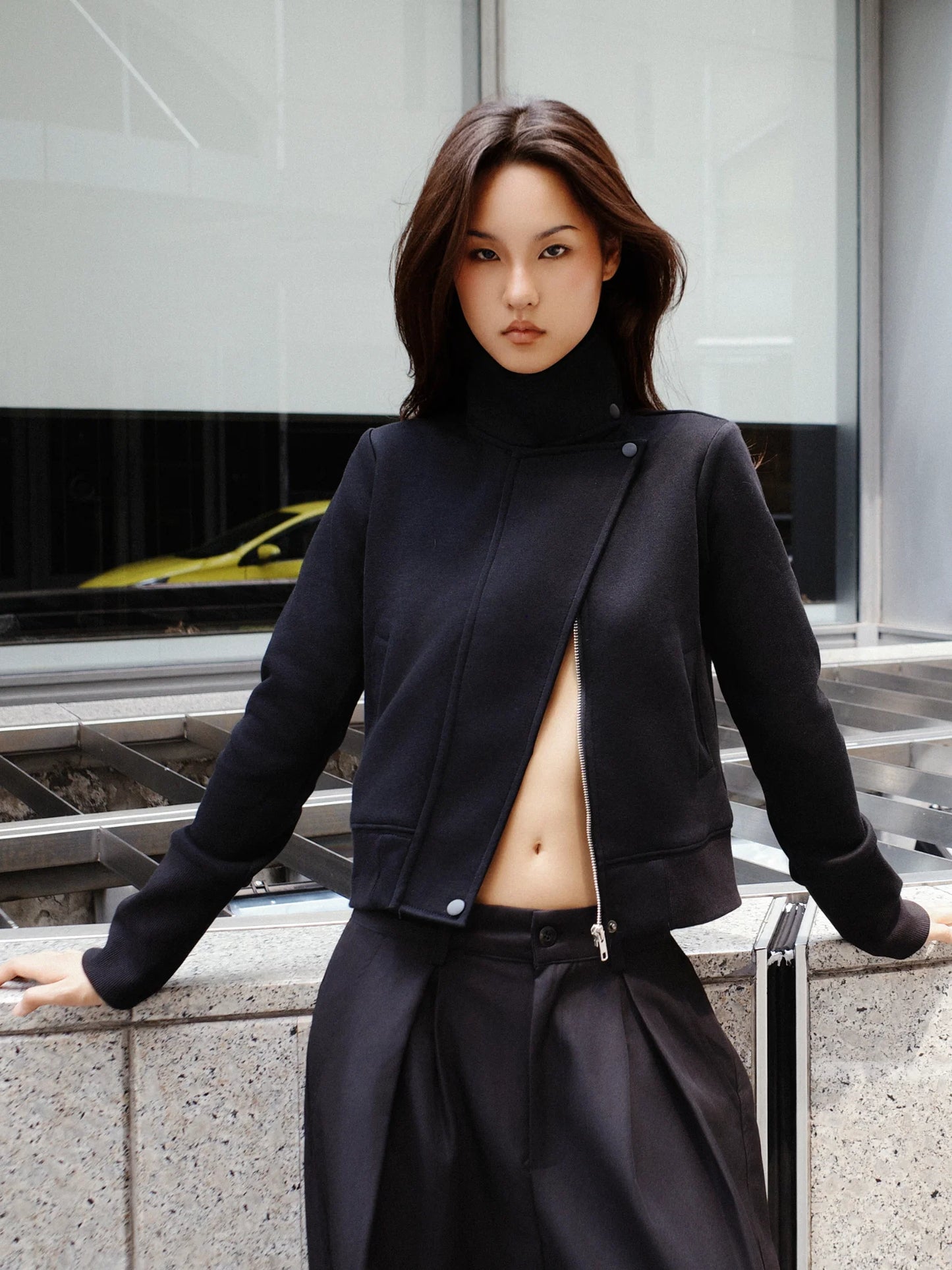 MELANCHOLY - Virelle High-Neck Jacket / Black