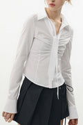 PAIN OR PLEASURE -  VIVIAN SCARF SHIRT white