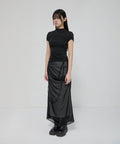 FLAREUP - Asymmetrical Draped Mock Neck T-Shirt / Black