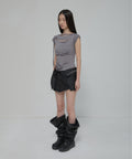 FLAREUP -  Asymmetrical Layered Mini Skirt / Black
