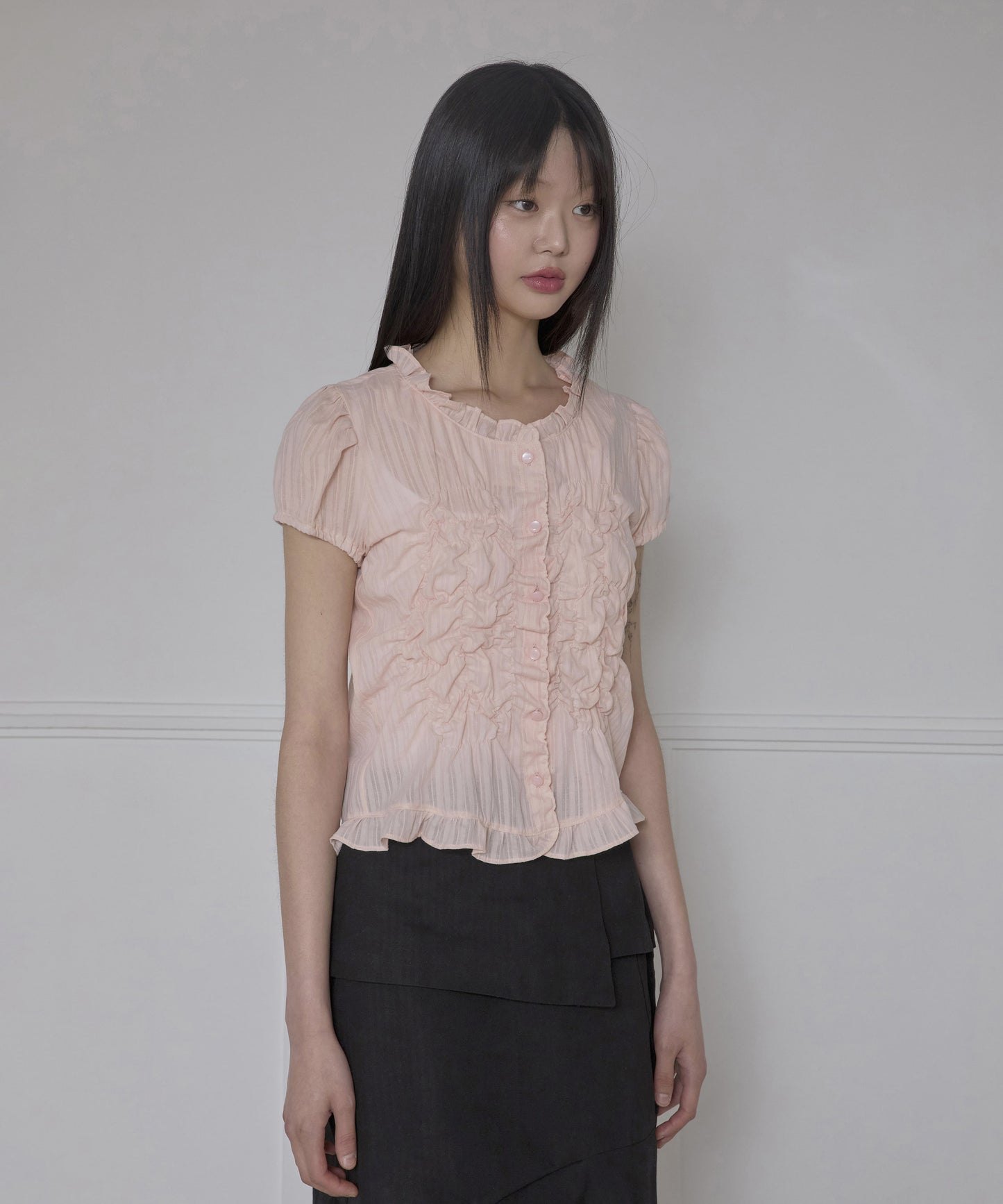 FLAREUP - Saya Frill Puff Blouse / Powder Pink