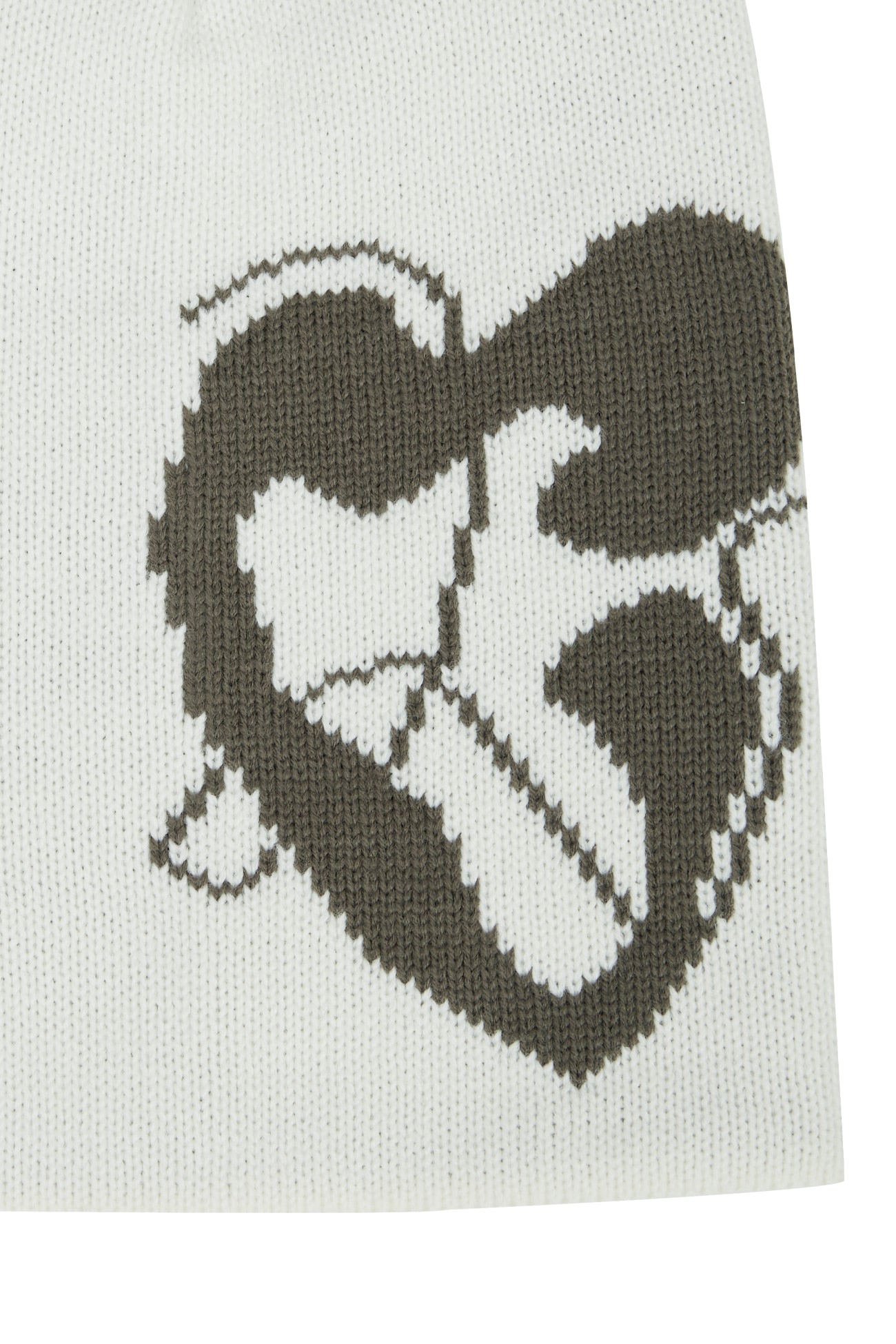 CERRIC -  LOGO HEART KNIT BEANIE / IVORY