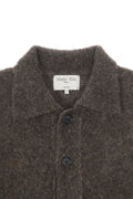 MATIN KIM -  MATIN DOWNY COLLAR KNIT CARDIGAN IN DARK BROWN