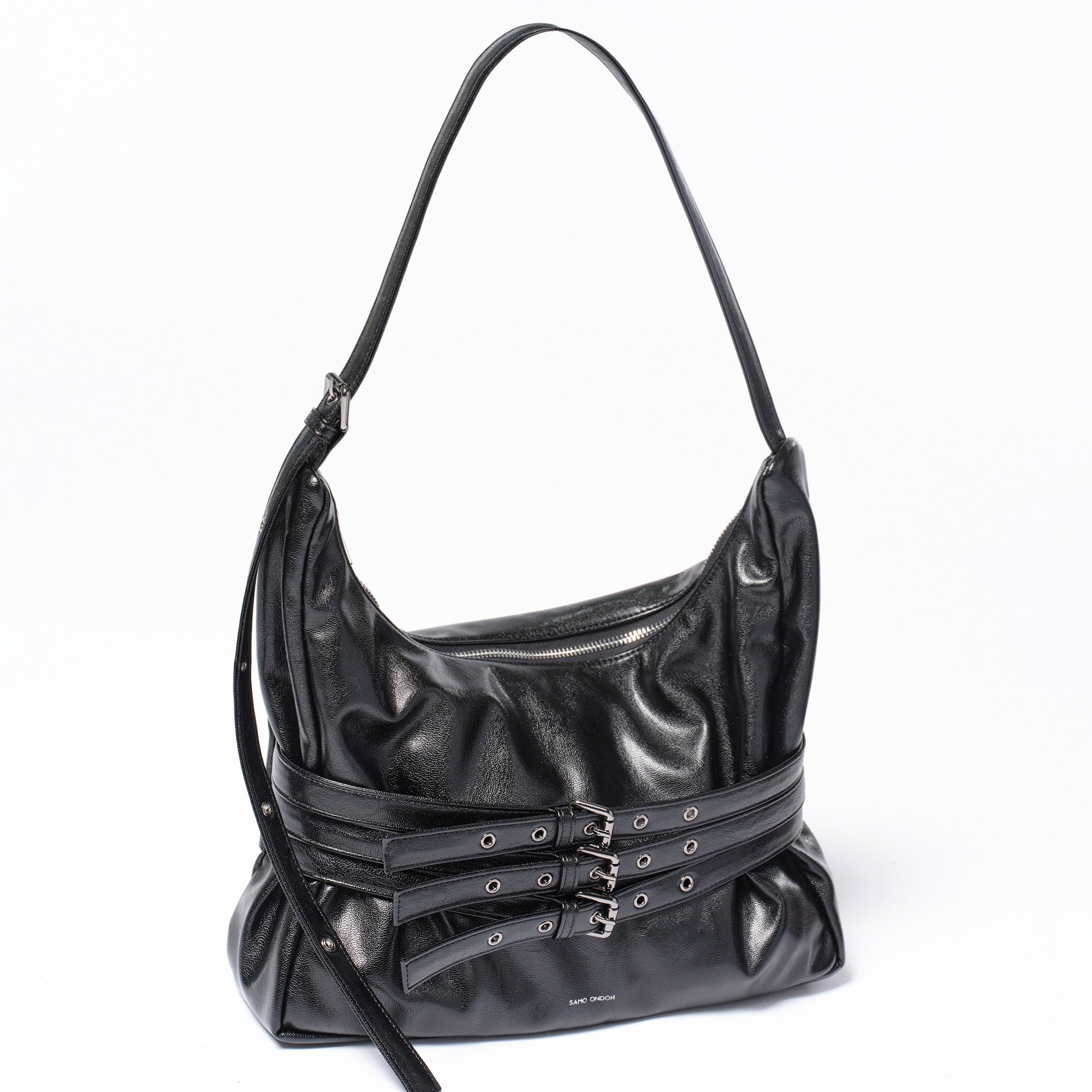 SAMO ONDOH - Trio Belt Mug Bag L Goat Black: Stylish Leather