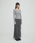 FLAREUP - Layered Bustier Long Sleeve / Gray