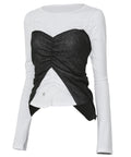 FLAREUP - Bustier Layered Long Sleeve / White