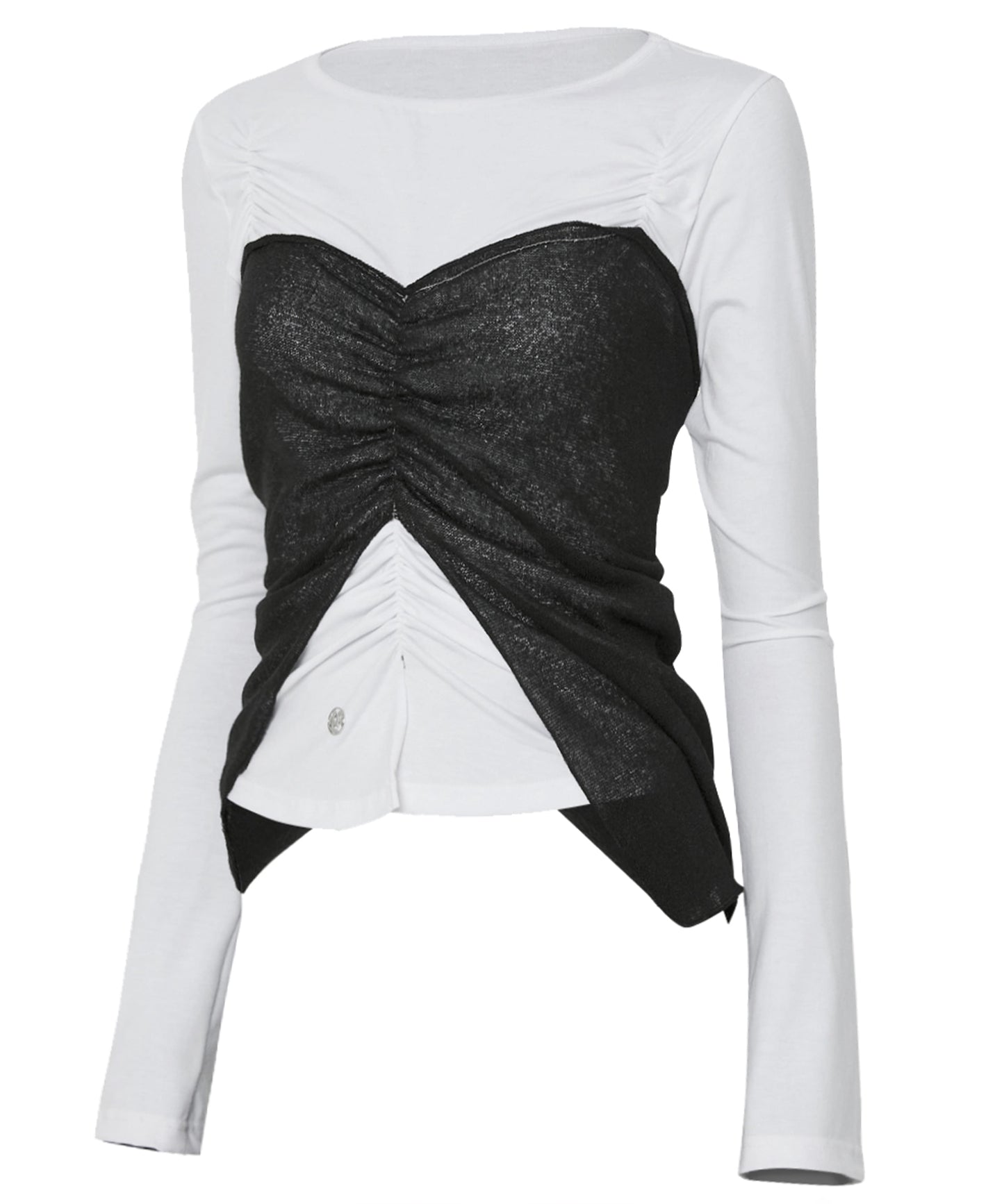 FLAREUP - Bustier Layered Long Sleeve / White