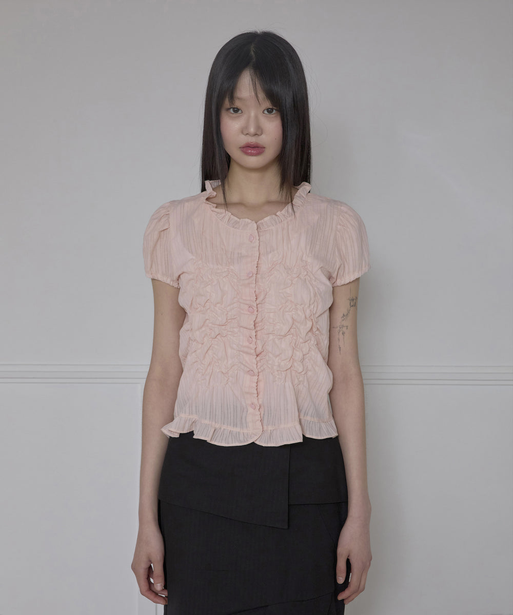FLAREUP - Saya Frill Puff Blouse / Powder Pink