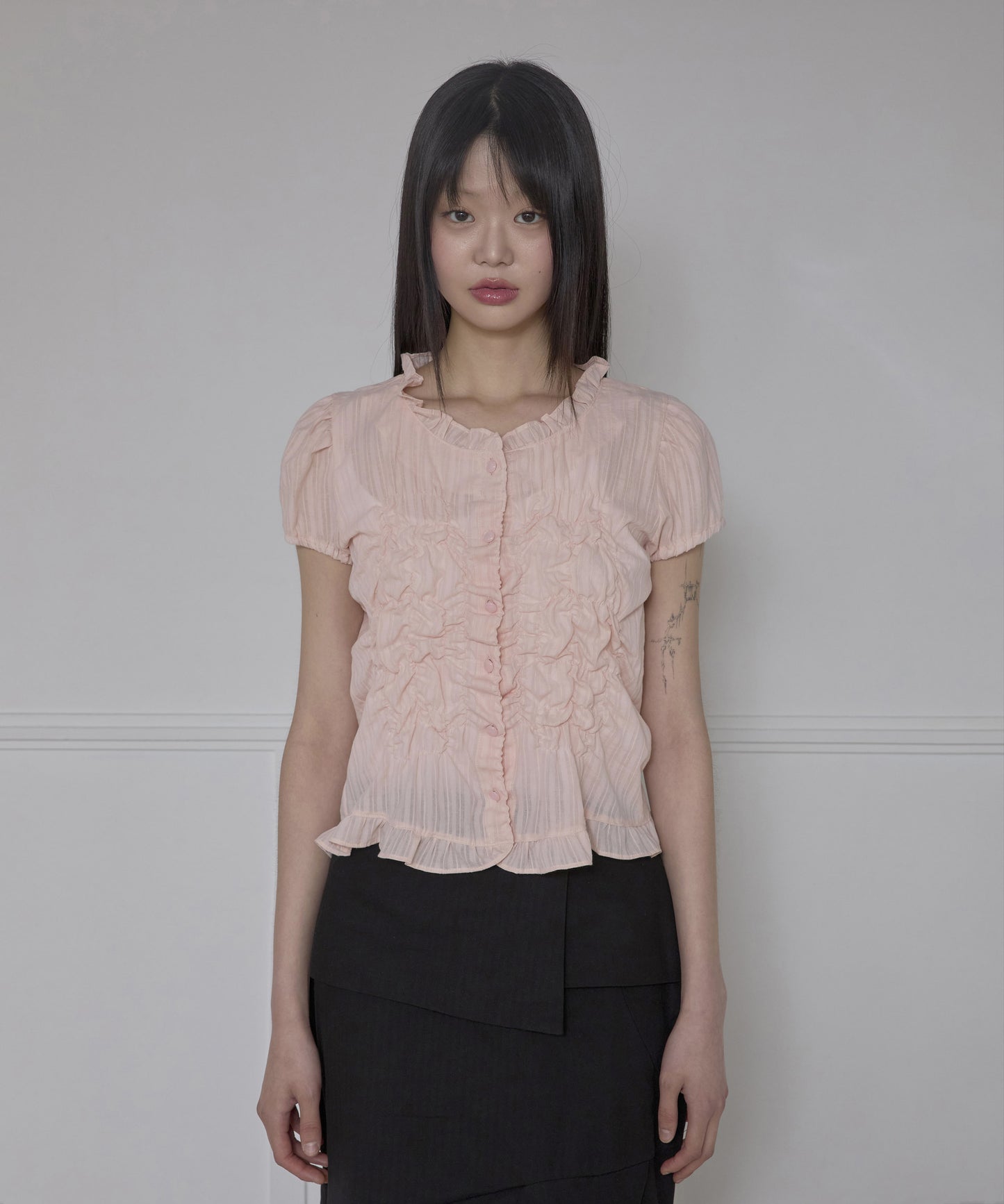 FLAREUP - Saya Frill Puff Blouse / Powder Pink