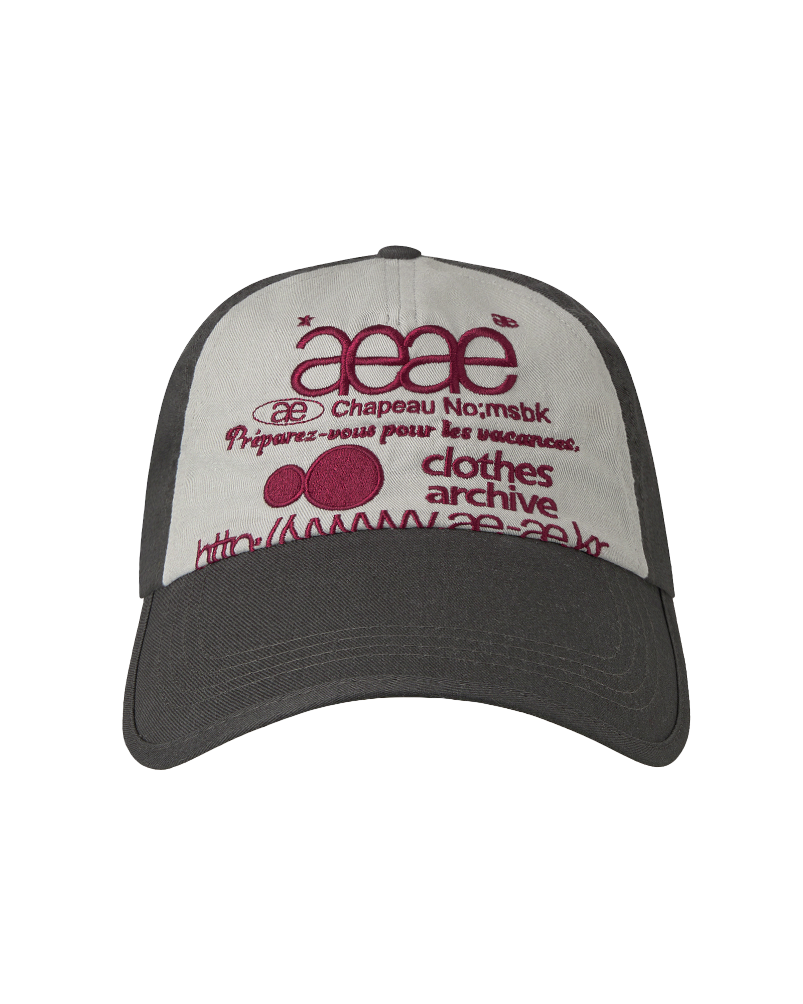 AEAE -  WEB LOGO 5 PANNEL BALL CAP [CHARCOAL/ASH]