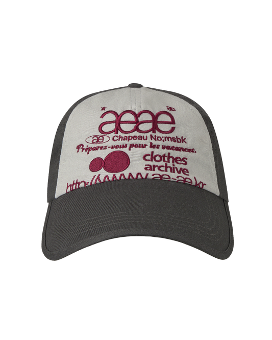 AEAE -  WEB LOGO 5 PANNEL BALL CAP [CHARCOAL/ASH]