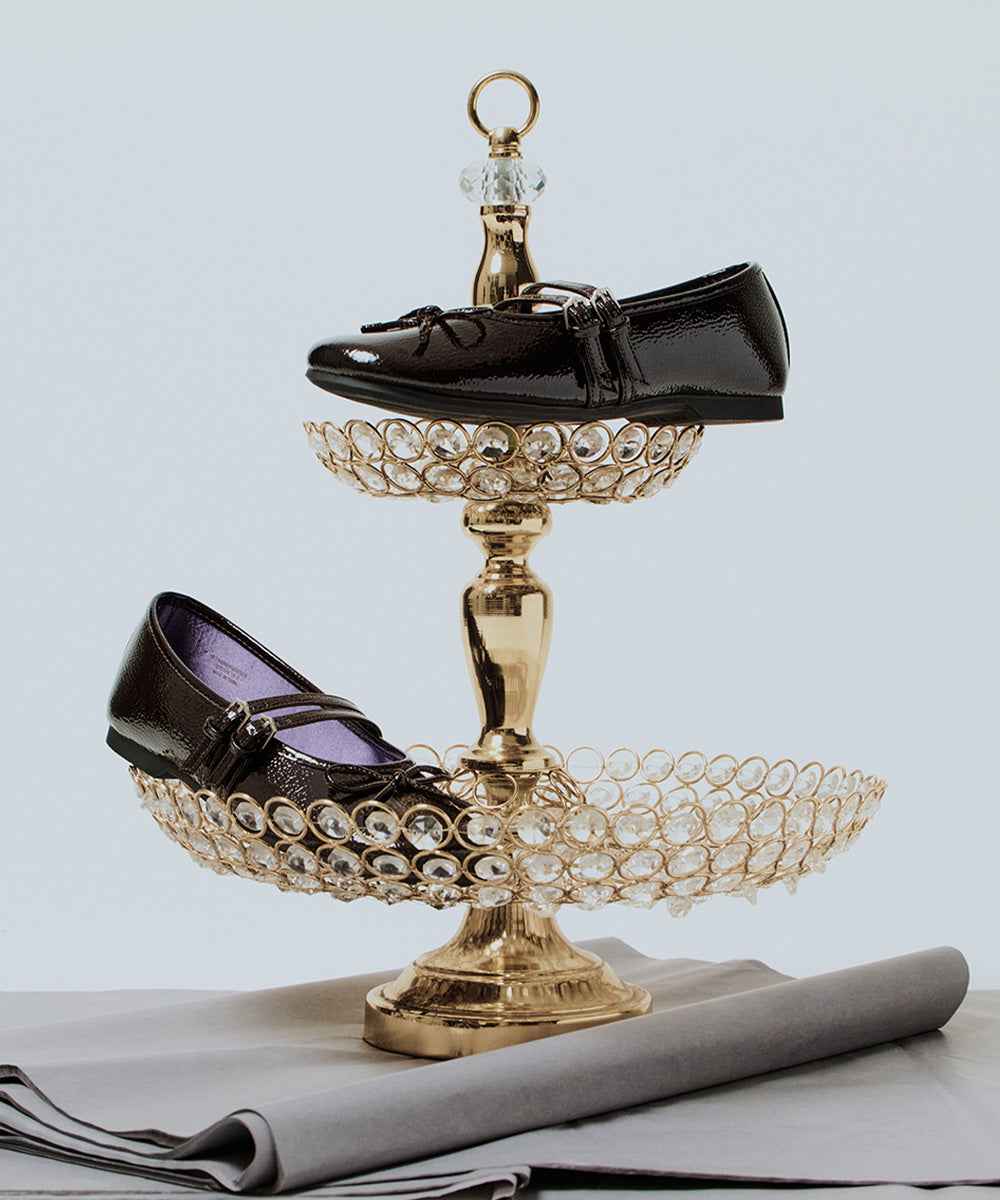 ROCKFISH WEATHERWEAR- SQUARE TOE TWO STRAP MARYJANES(ENAMEL) - BROWN