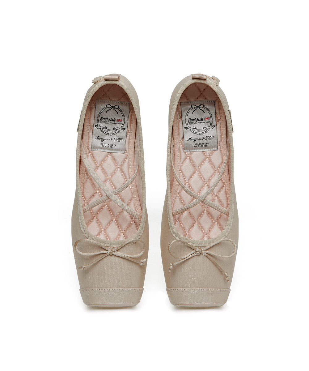 ROCKFISH WEATHERWEAR - TOE CAP BALLET FLATS / BEIGE