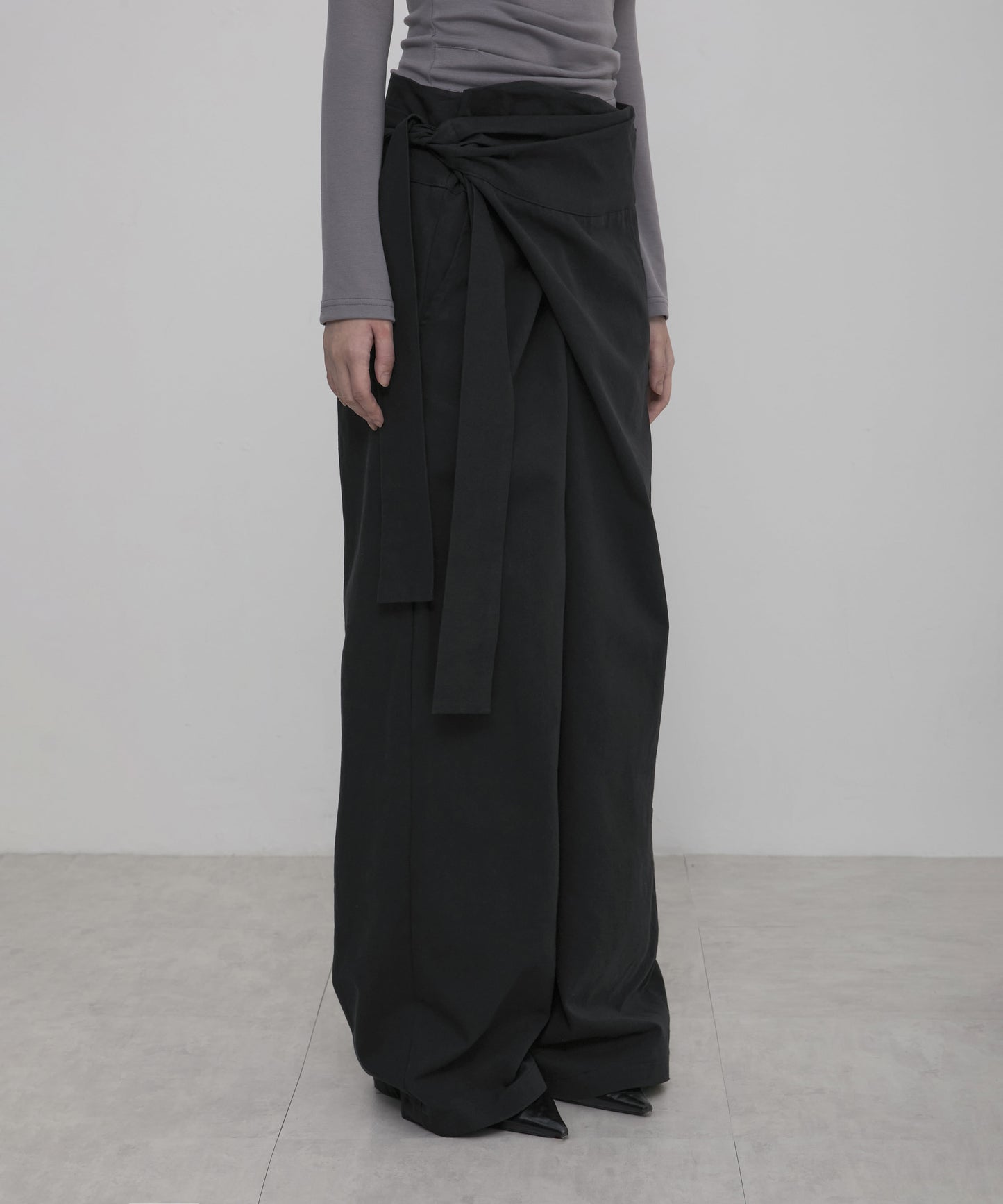 FLAREUP -  Layered Wrap Trousers / Black