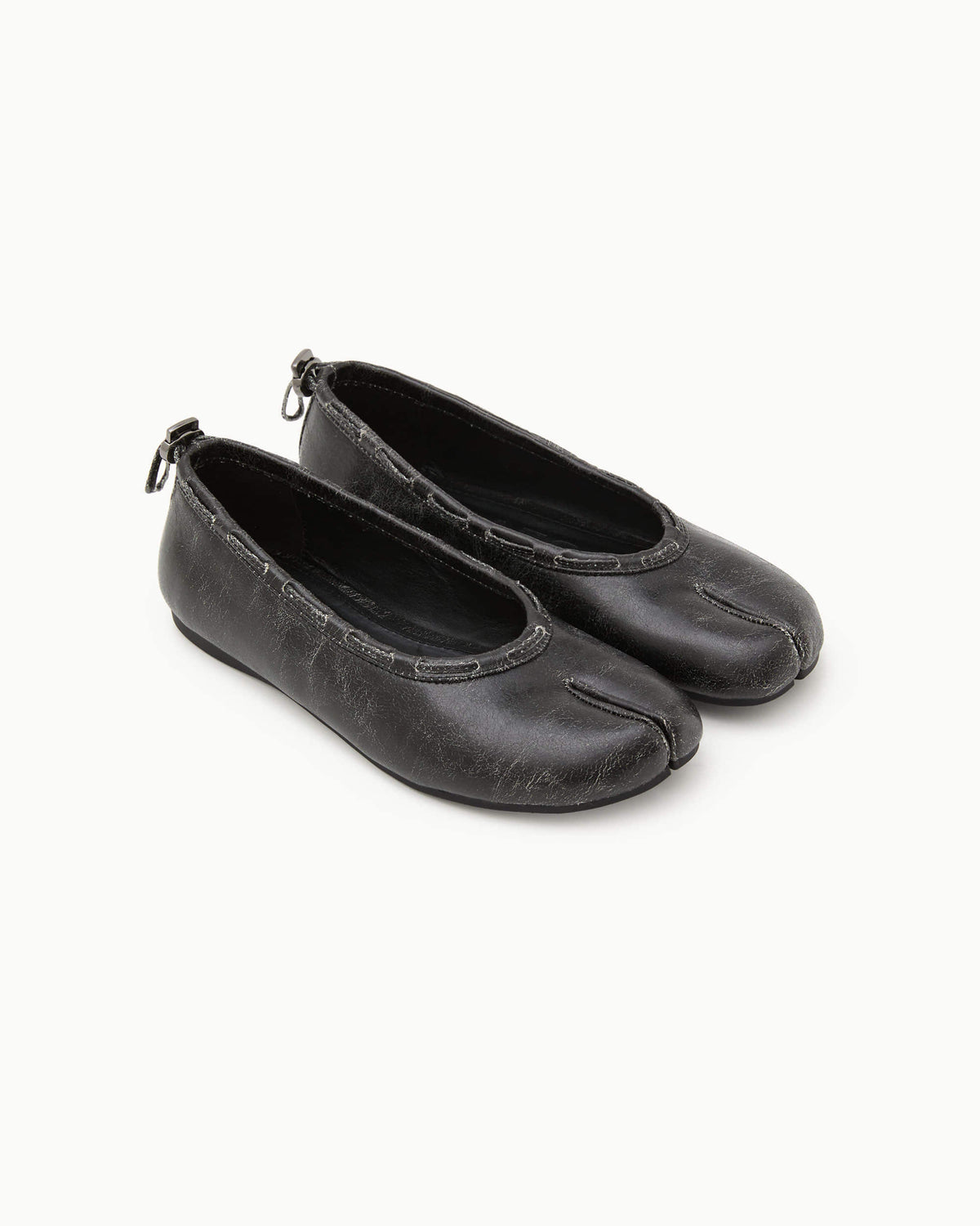 Paes - Leather String Flat / Vintage Black
