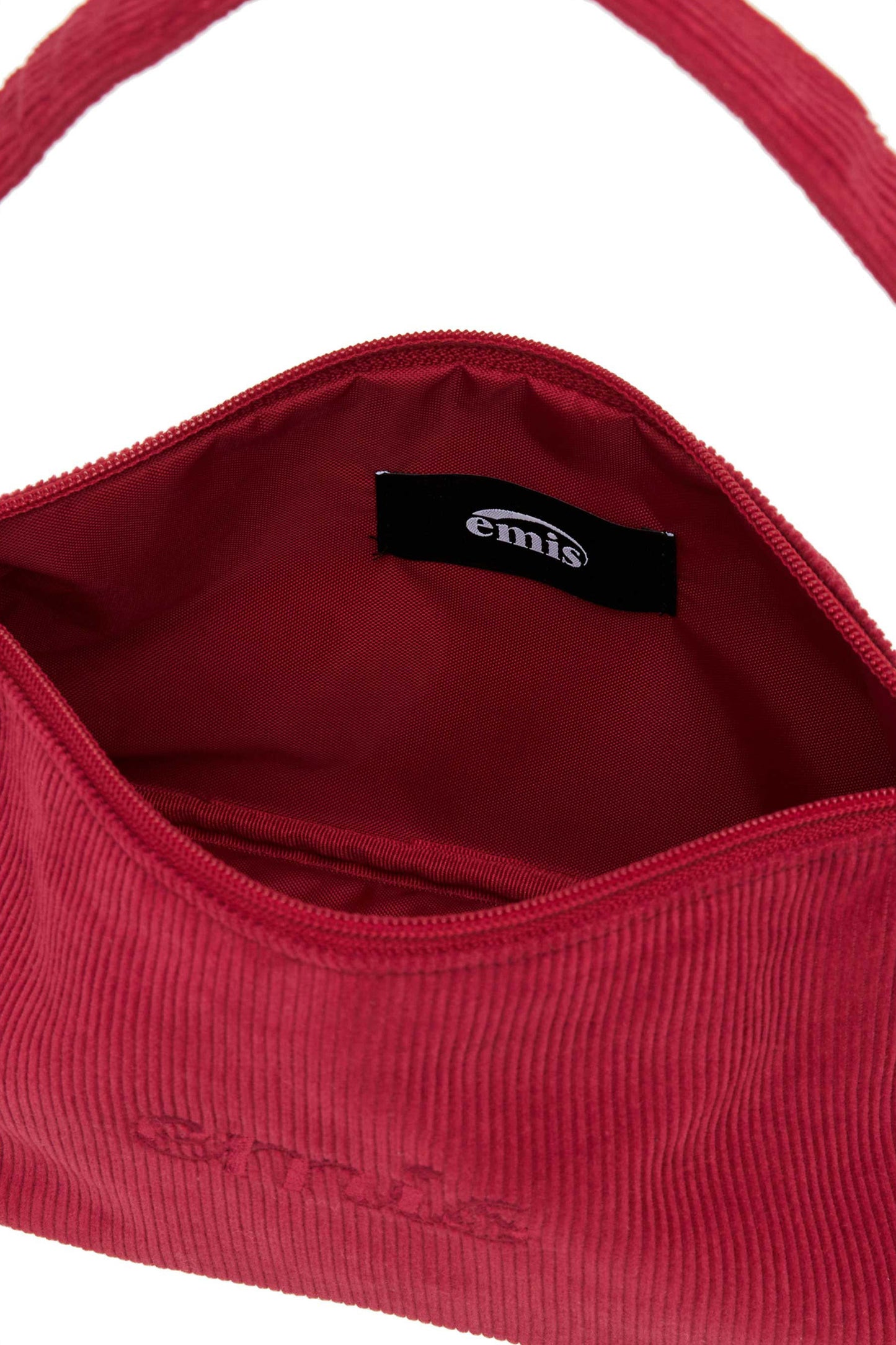 CORDUROY DAILY LONG HOBO BAG-RED