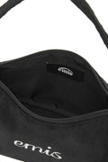 CORDUROY DAILY LONG HOBO BAG-BLACK