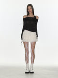 CRANK -  CANCAN FRILL MINI SKIRT_IVORY