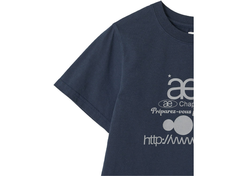 AEAE -  WEB LOGO CROP T-SHIRTS [NAVY]