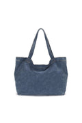 MATIN KIM - LOGO WASHED DENIM TOTE BAG IN BLUE (DISPATCH IN 48HRS)