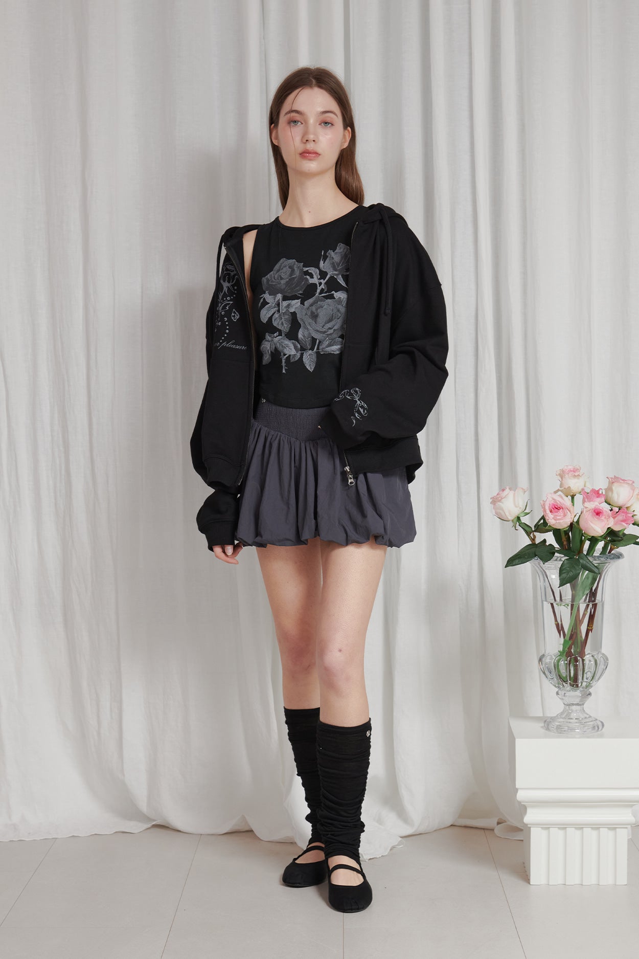 PAIN OR PLEASURE -  TULIP MINI SKIRT charcoal