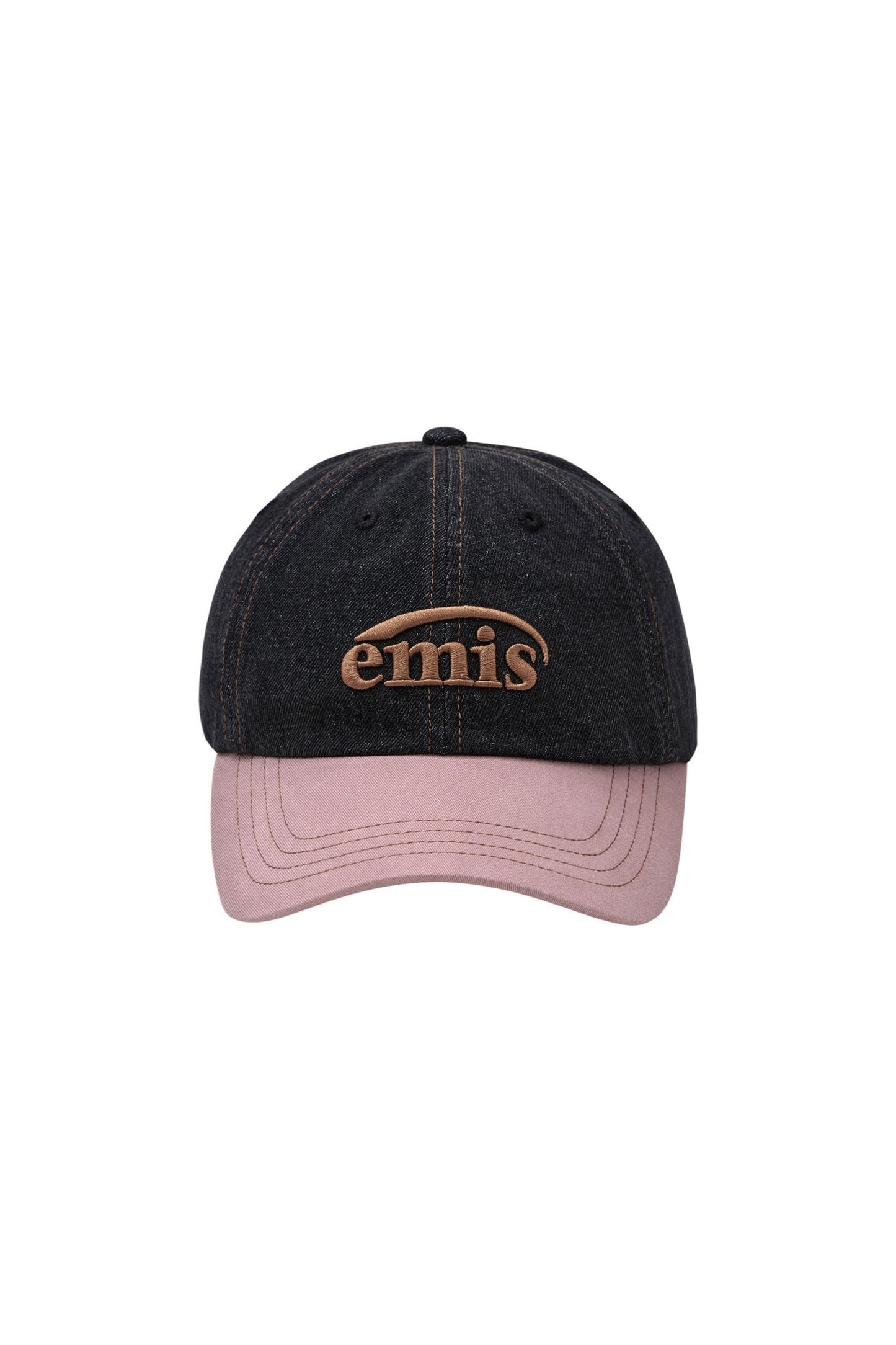 EMIS - WASHED DENIM BALL CAP-GRAY/PINK