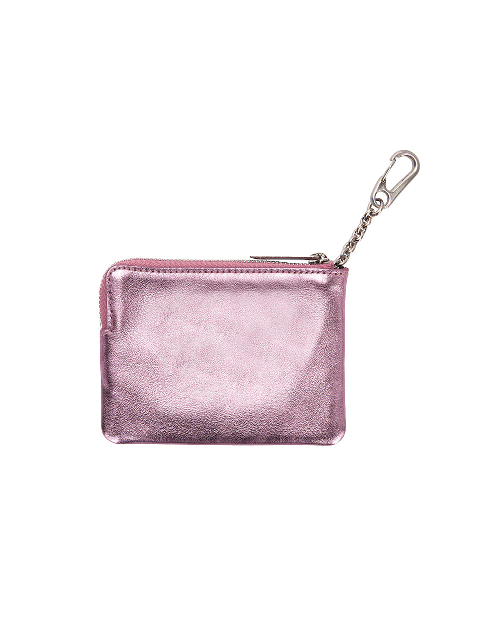 MARGESHERWOOD - HEART ZIPPER WALLET_metallic pink foiled plain