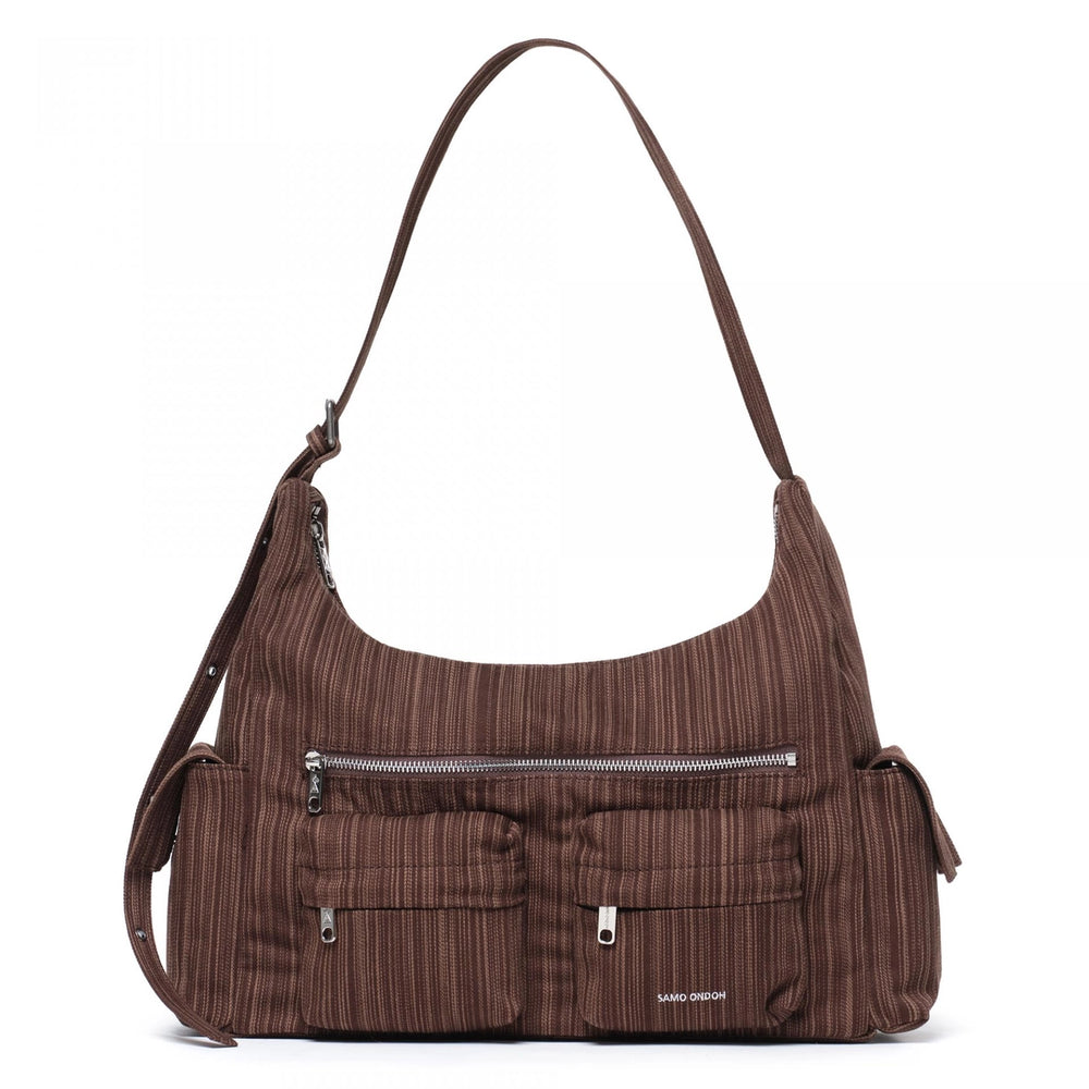 SAMO ONDOH - pocket mug bag L stripe brown