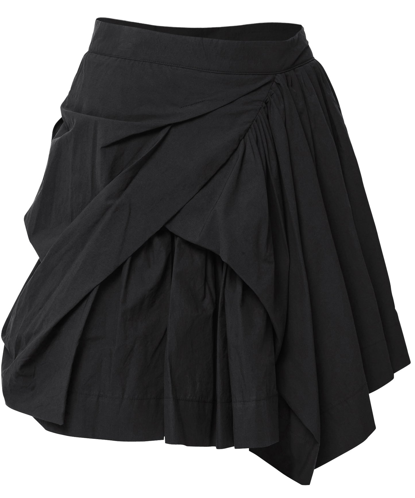 FLAREUP - Asymmetrical Draped Layered Skirt / Black
