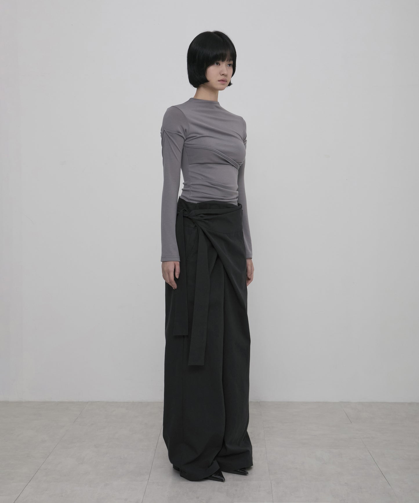 FLAREUP -  Layered Wrap Trousers / Black