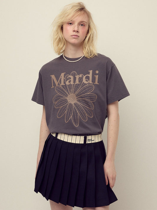 MARDI MERCREDI - TSHIRT FLOWERMARDI_CHARCOAL TAUPE