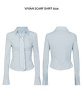 PAIN OR PLEASURE -  VIVIAN SCARF SHIRT blue