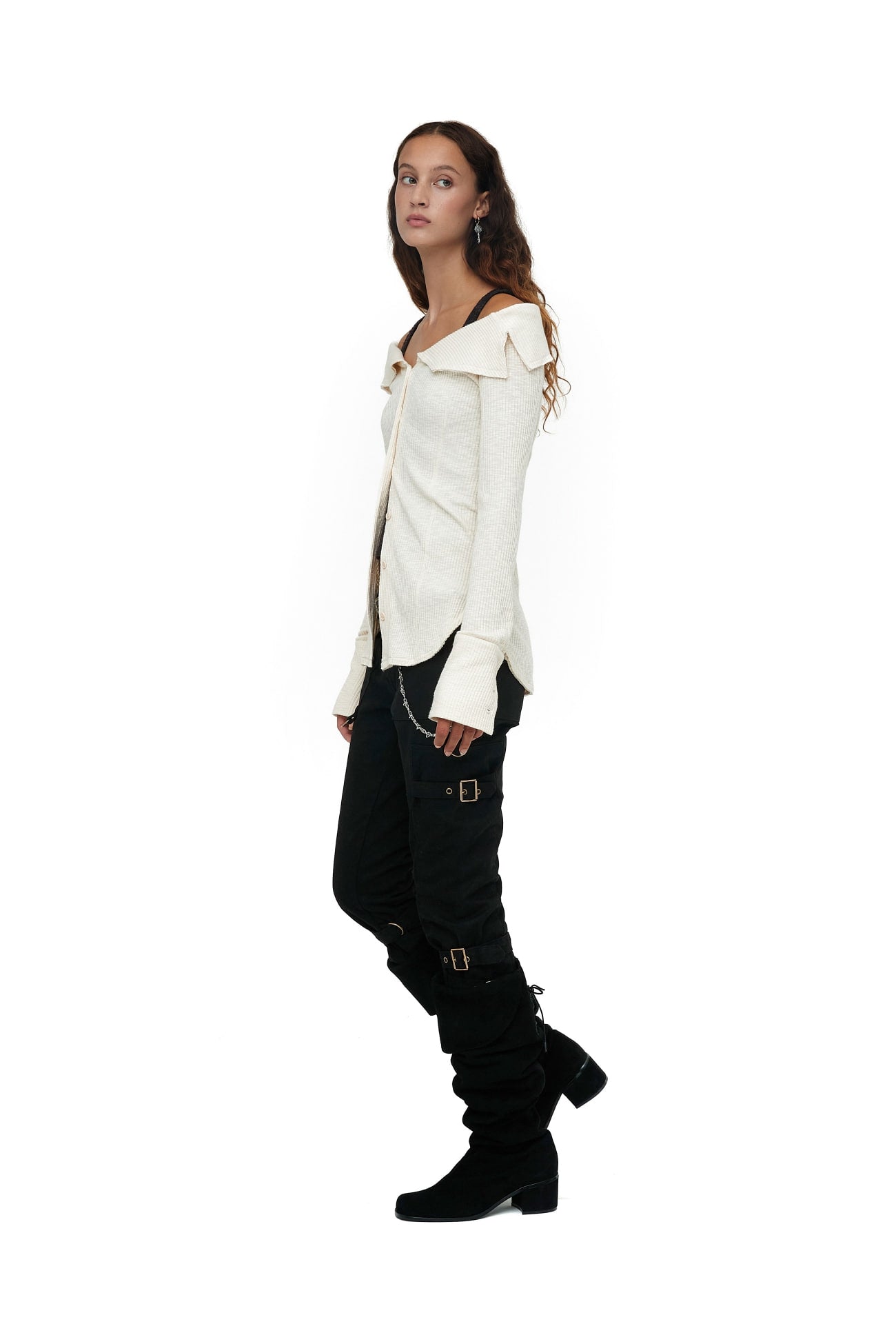 CERRIC -  OFF-SHOULDER CARDIGAN / IVORY