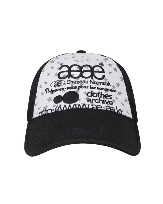 AEAE -  WEB LOGO STAR MESH CAP [BLACK]