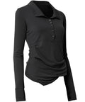 FLAREUP - Asymmetrical Draped Shirt / Black