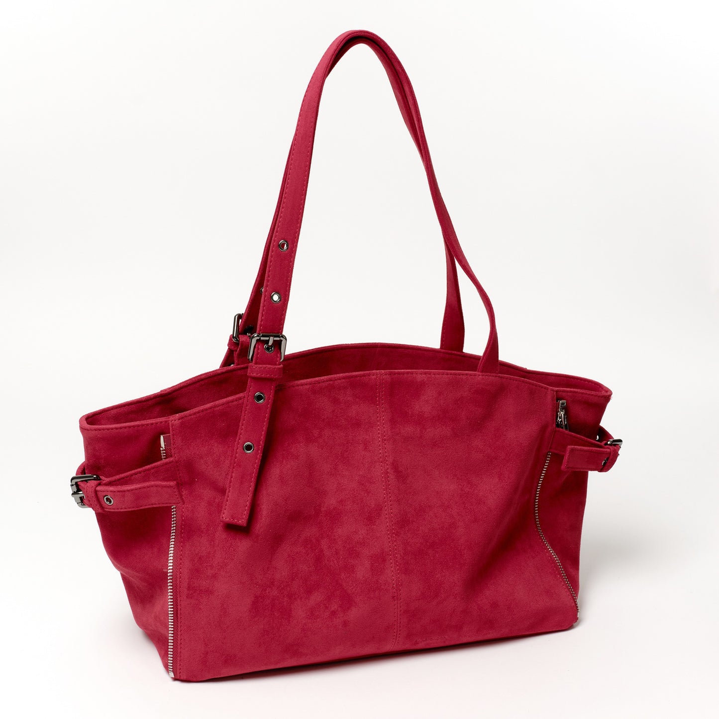 SAMO ONDOH - Zipper Shopper Bag M Suede Red