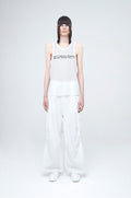 NACHE- CONSTRICT HOLE WIDE PANTS (UNISEX) WHITE