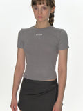 CRANK -  CREW NECK BASIC TOP_MELANGE GREY