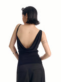 MELANCHOLY - Selene Cowl Back Top / Black