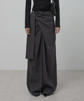 FLAREUP -  Layered Wrap Trousers / Charcoal
