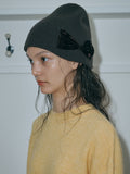 MARGESHERWOOD - RIBBON LOGO KNIT BEANIE_brown