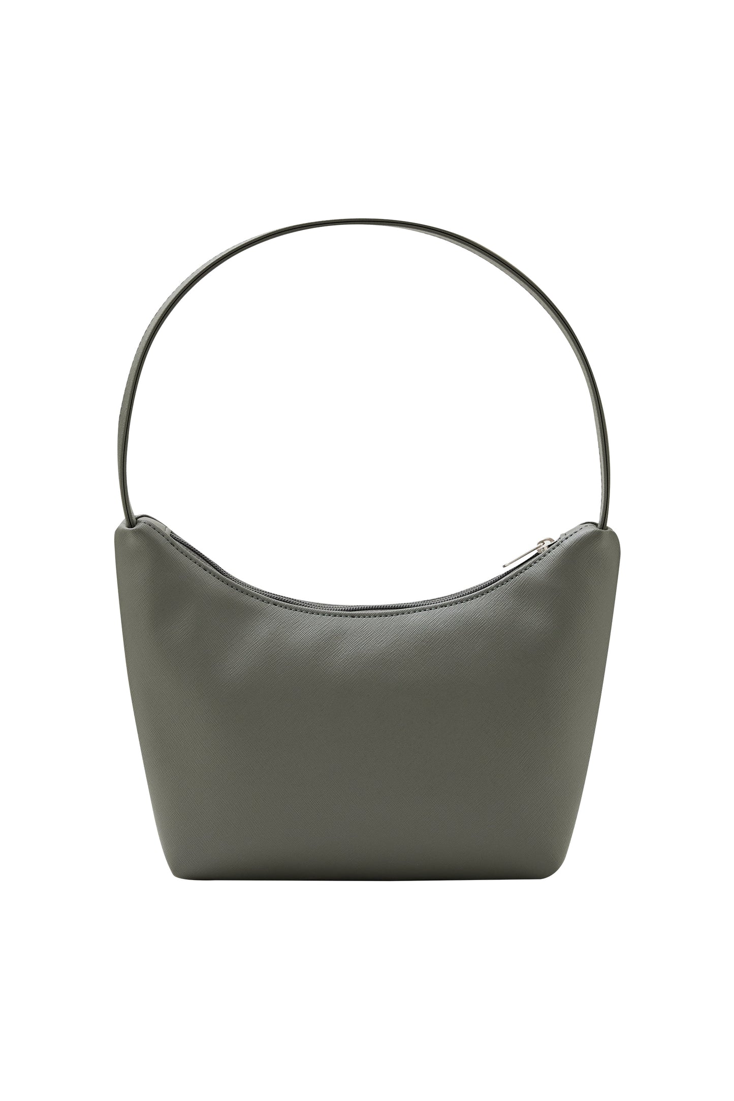 EMIS - LEATHER HOBO BAG GREY-KHAKI