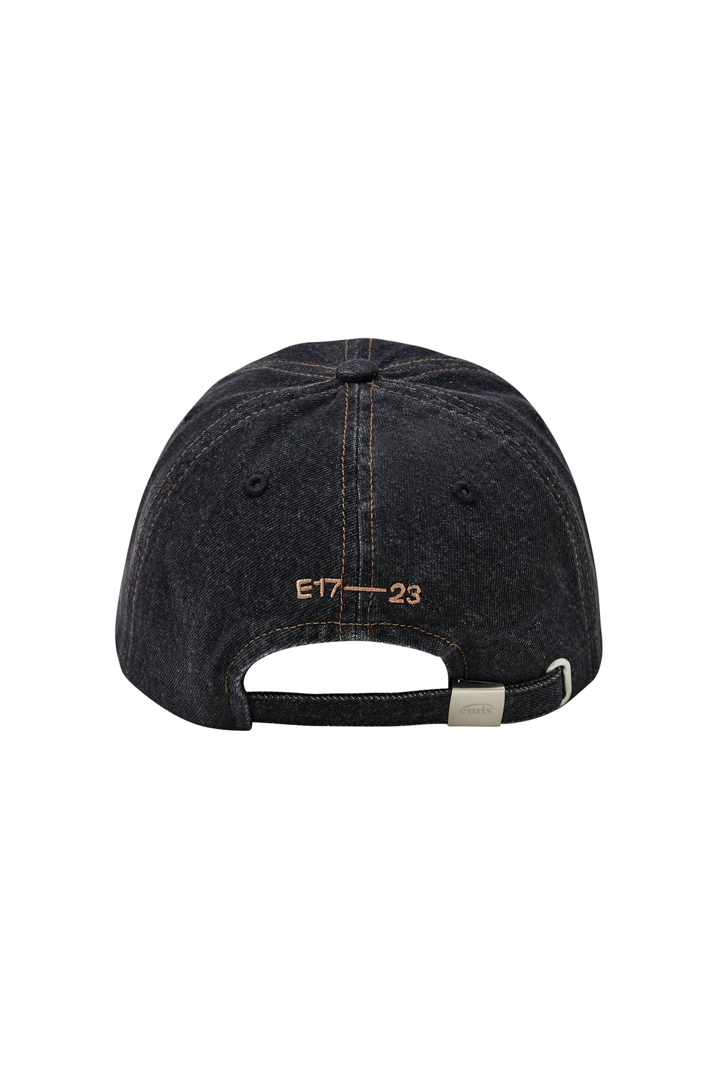 EMIS - WASHED DENIM BALL CAP-GRAY/BLACK