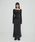 FLAREUP - Layered Bustier Long Sleeve / Black