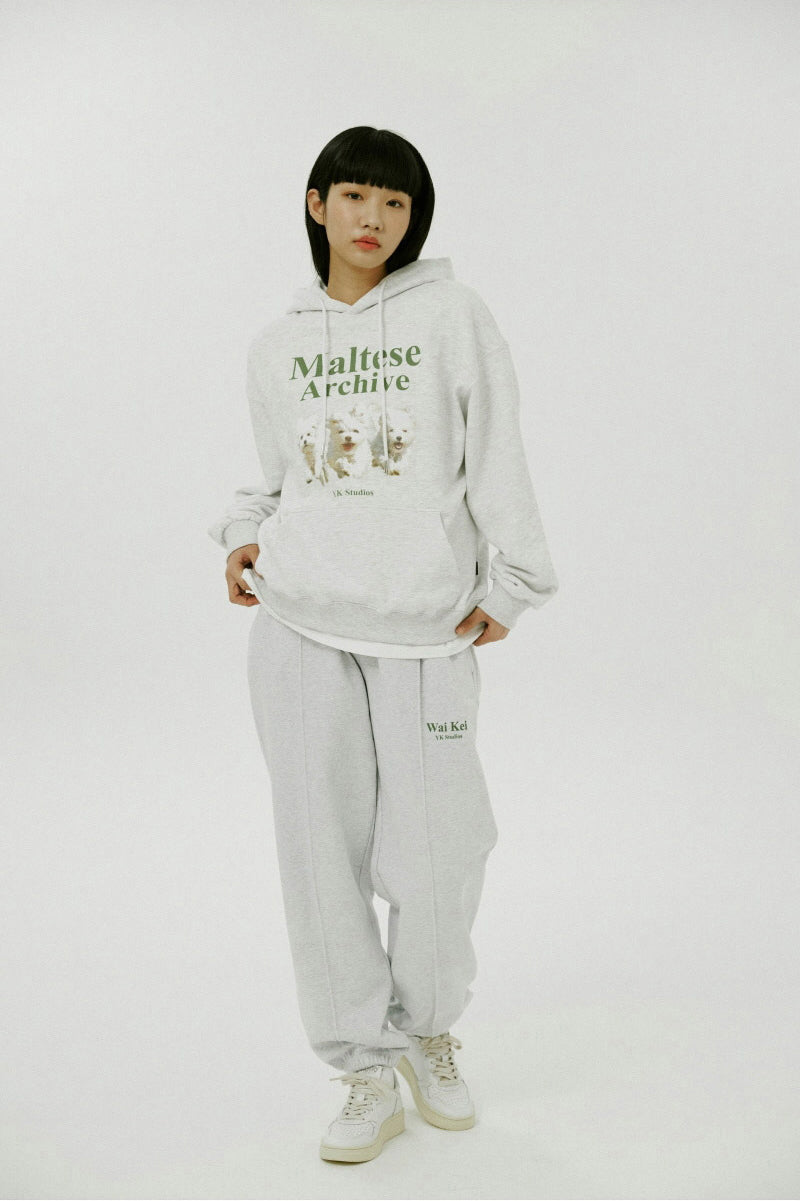 WAIKEI -  Maltese archive hood MELANGE WHITE