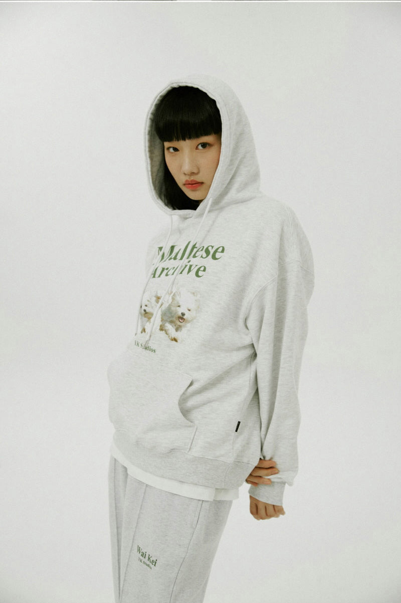 WAIKEI -  Maltese archive hood MELANGE WHITE