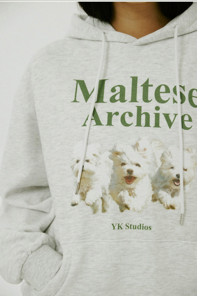 WAIKEI -  Maltese archive hood MELANGE WHITE