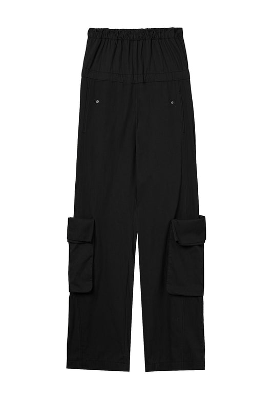 OPEN YY -  [15/6 DELIVERY]ROLLED WAIST CARGO PANTS, BLACK